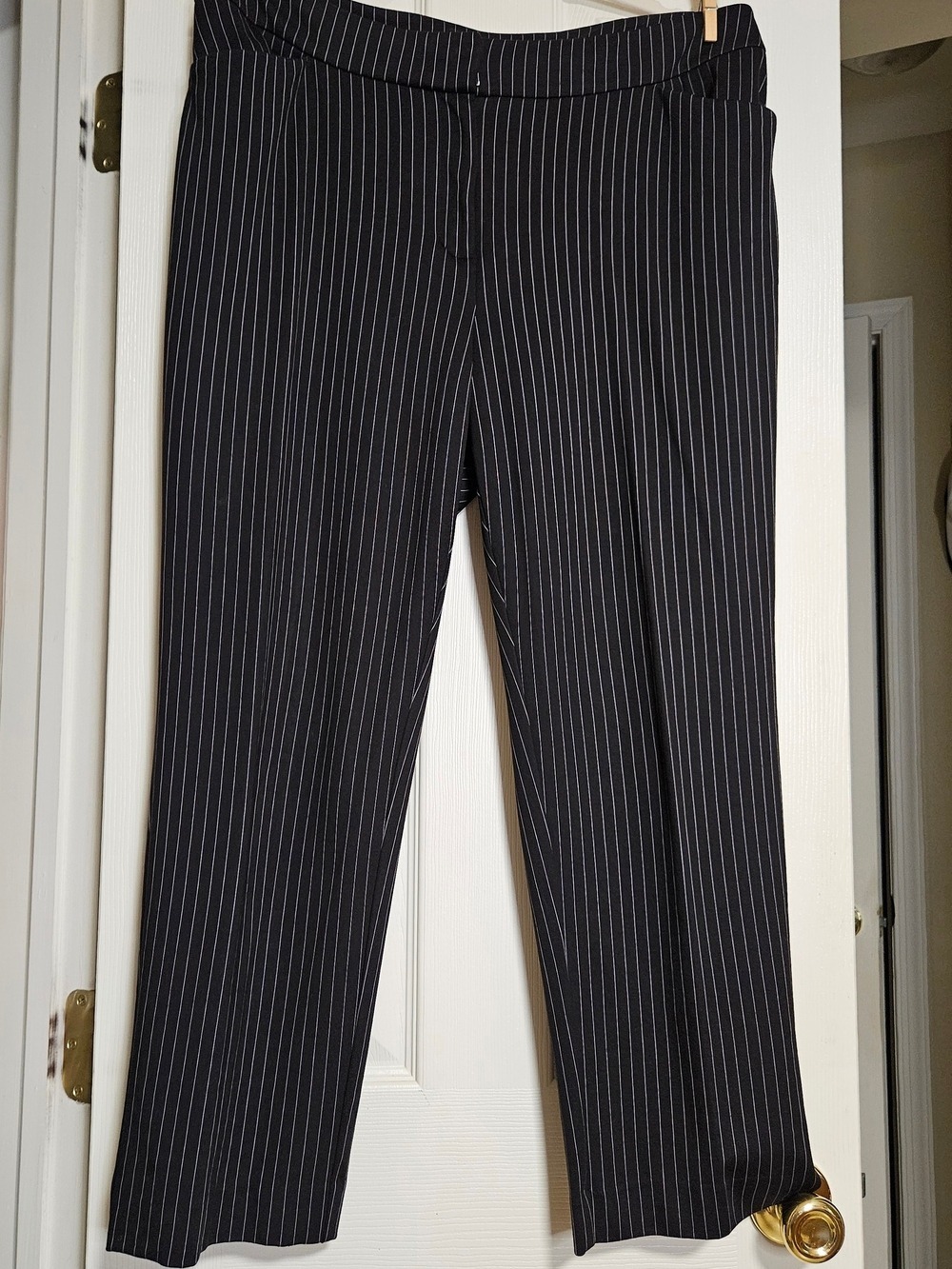 Chico's Black Pinstripe Dress Pants Size 2.5 (14/16) - Picture 1 of 7